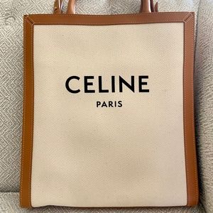 CELINE Vertical Cabas Small Canvas & Leather